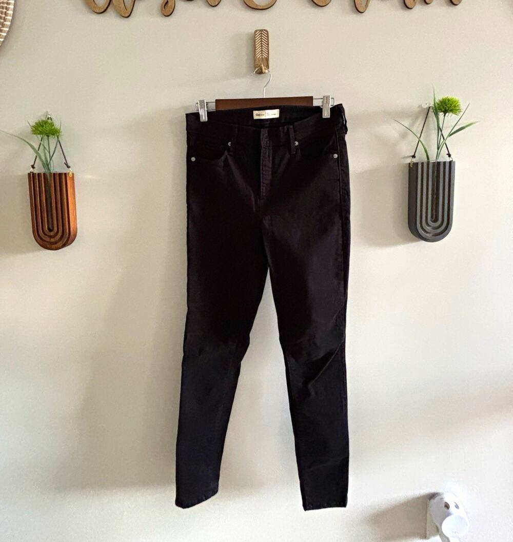 Gap 1969 Women's Black Dark Wash Super Skinny Stretch 5-Pocket Jeans Size 10 Reg